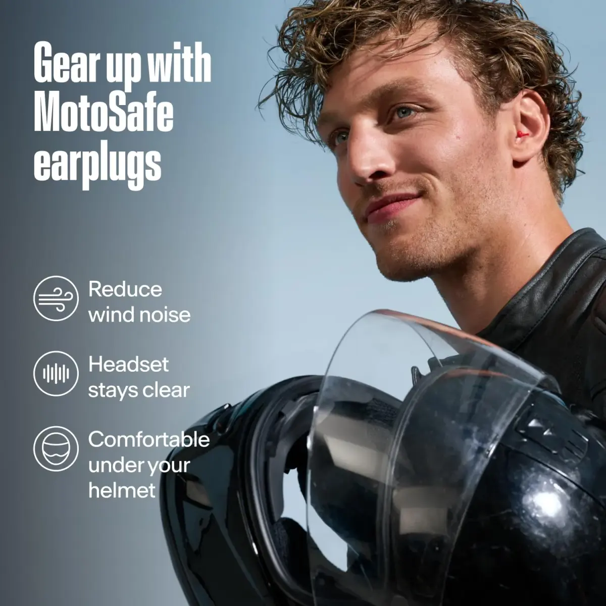 Alpine MotoSafe Sport Earplugs | 20dB SNR Wind Noise Reduction for Motorcycling - view 2