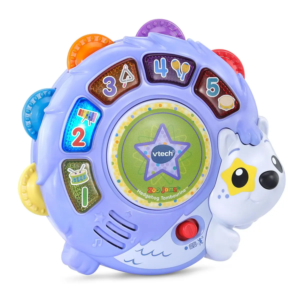 VTech Zoo Jamz Hedgehog Tambourine with Instruments and Games | Musical Toy for Toddlers 6.5" x 6" x 1.7" - view 2