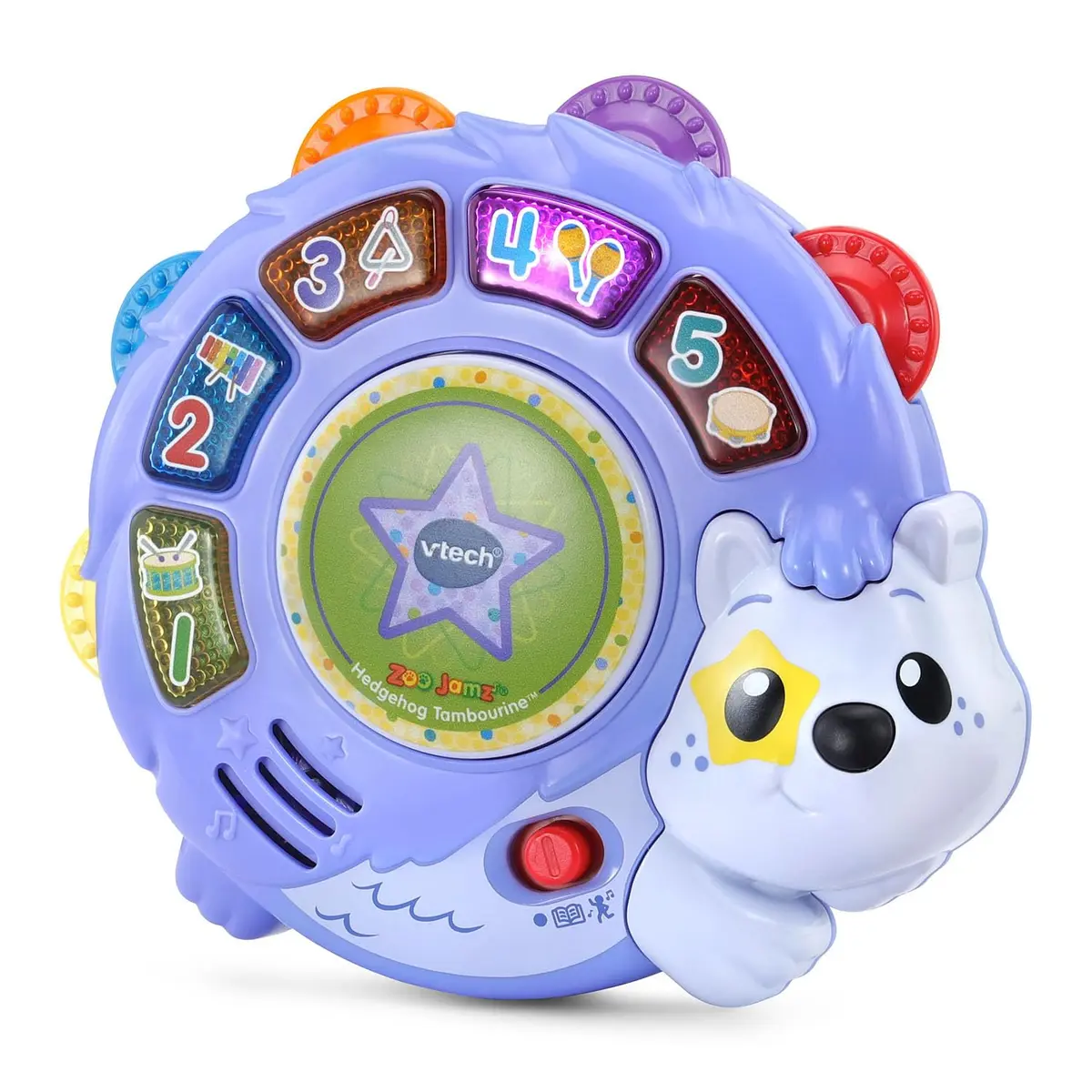 VTech Zoo Jamz Hedgehog Tambourine with Instruments and Games | Musical Toy for Toddlers 6.5" x 6" x 1.7" - view 3