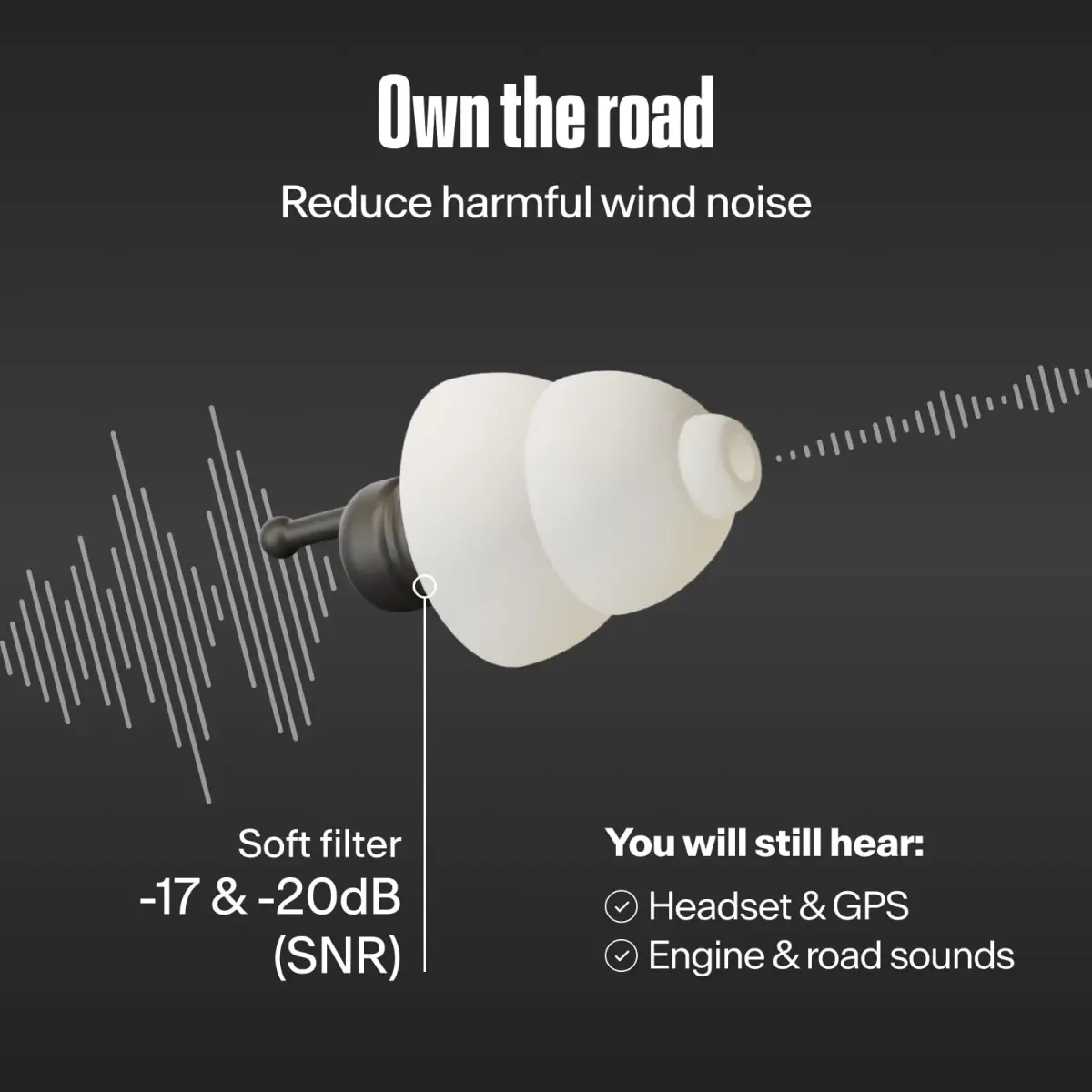 Alpine MotoSafe Duo Motorcycle Ear Plugs for Wind Noise Reduction | 2 Pairs (20dB SNR) - view 3
