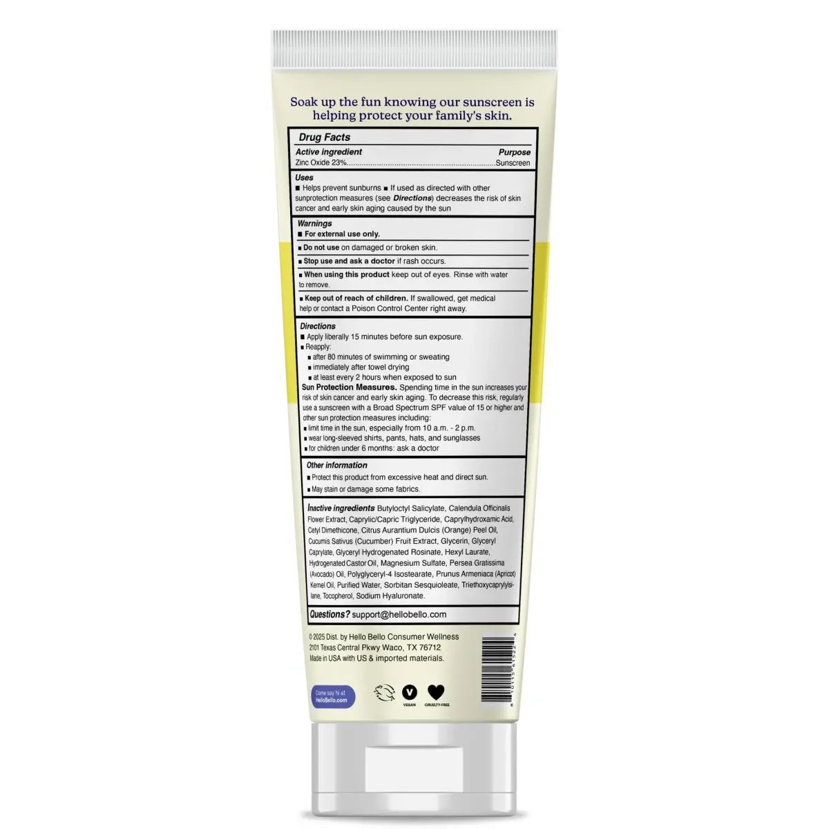 Hello Bello Baby Mineral Sunscreen Lotion SPF 50, 89ml (3 fl oz) | Broad Spectrum UVA/UVB Protection - view 8