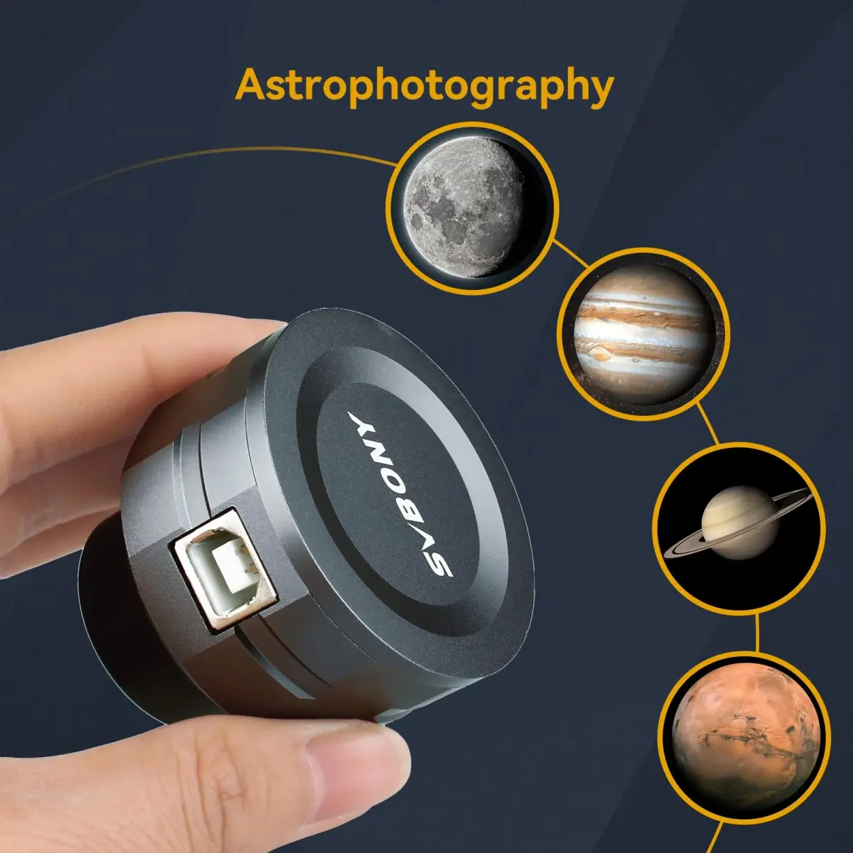 SVBONY SV105 Telescope Camera with UHC Filter | USB 2.0 IMX307 CMOS Color Astrophotography Camera for Beginners - view 8