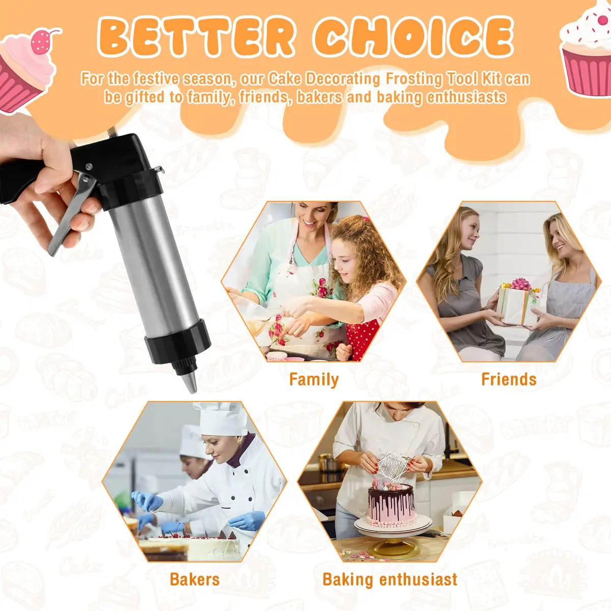 bigjvbfv Churro Maker Machine with 3 Tips & Filling Bag | Stainless Steel, Black (22x15x5.6 cm) - view 8