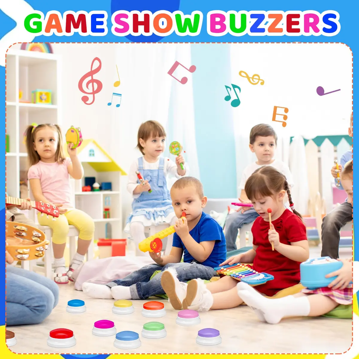 Ovveroche 10 Pieces Recordable Answer Buzzers | Classroom Buzzers for Study, Office, Home, Pet Training Toy - view 4