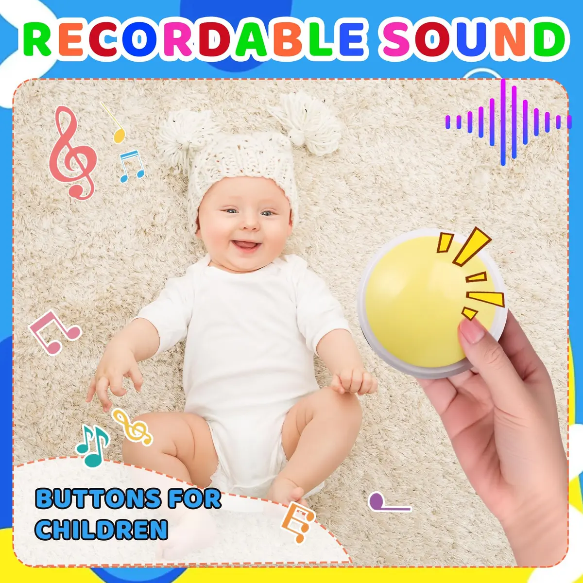 Ovveroche 10 Pieces Recordable Answer Buzzers | Classroom Buzzers for Study, Office, Home, Pet Training Toy - view 7