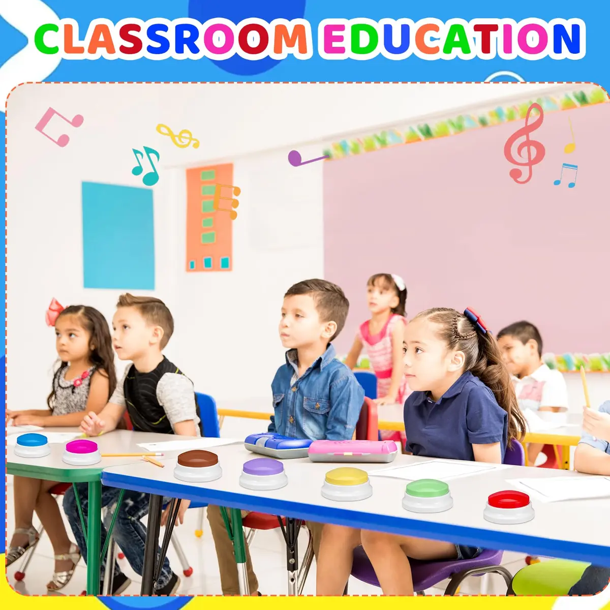 Ovveroche 10 Pieces Recordable Answer Buzzers | Classroom Buzzers for Study, Office, Home, Pet Training Toy - view 3