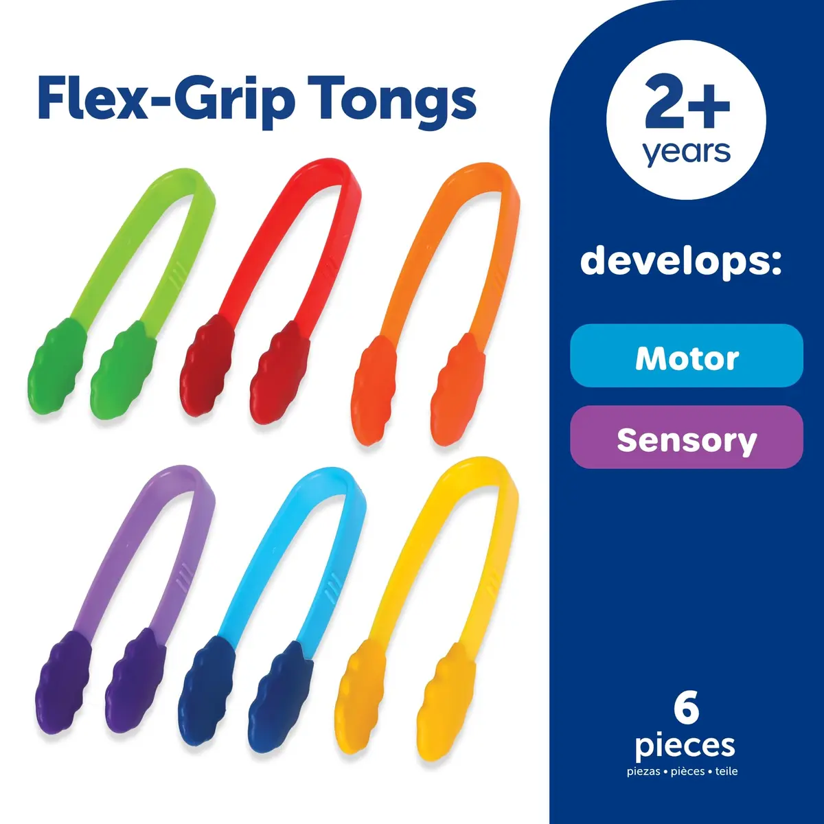 Learning Resources Flex-Grip Tongs | Fine Motor Skills for Kids, Bright Colors, Reusable Storage (15.49cm/6in) - view 5