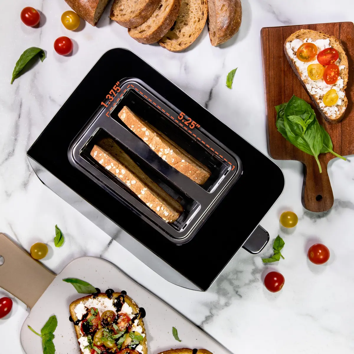 Nostalgia Inspirex Two Slice Touchscreen Toaster, Black | Modern Kitchen Essential - view 5