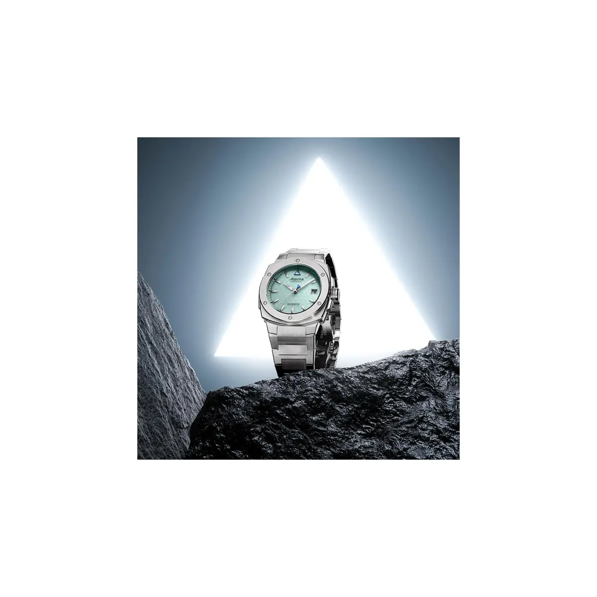 Alpina Solar Powered Watch 37.5mm Silver-Tone Stainless Steel Case with Teal Dial | Unisex Solar Quartz - view 4