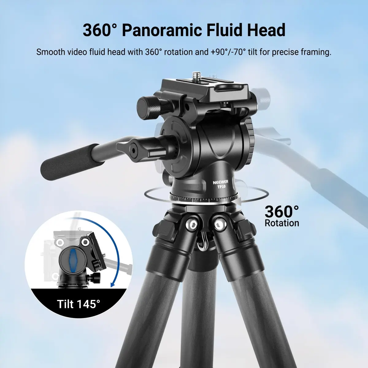 NEEWER Carbon Fiber Desktop Mini Tripod 10.8" | Portable Travel Camera Support - view 4