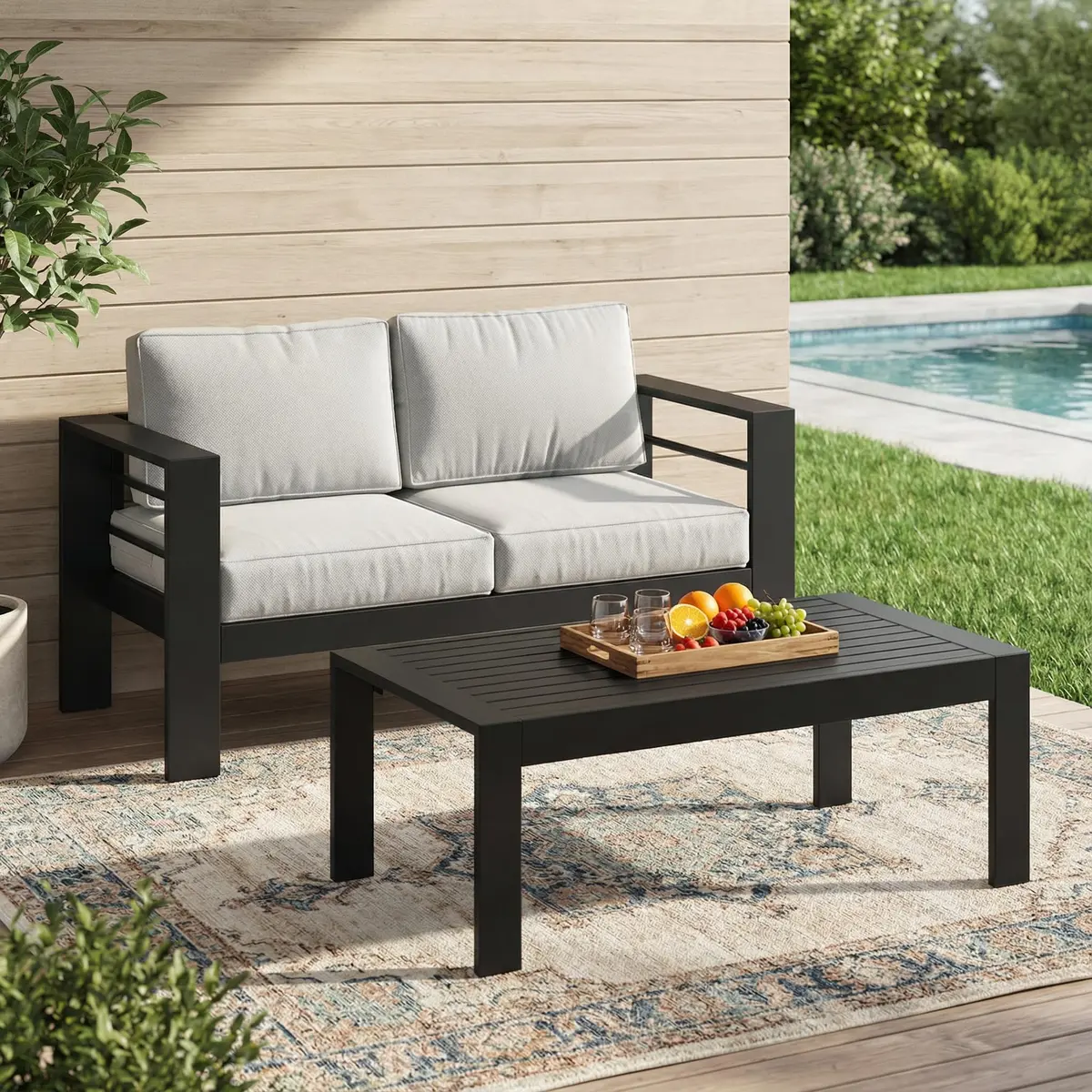 Solaste Aluminum Patio Furniture Set for All Weather | Oversized Metal Outdoor Furniture with 27.5" Deep Seating - main product image