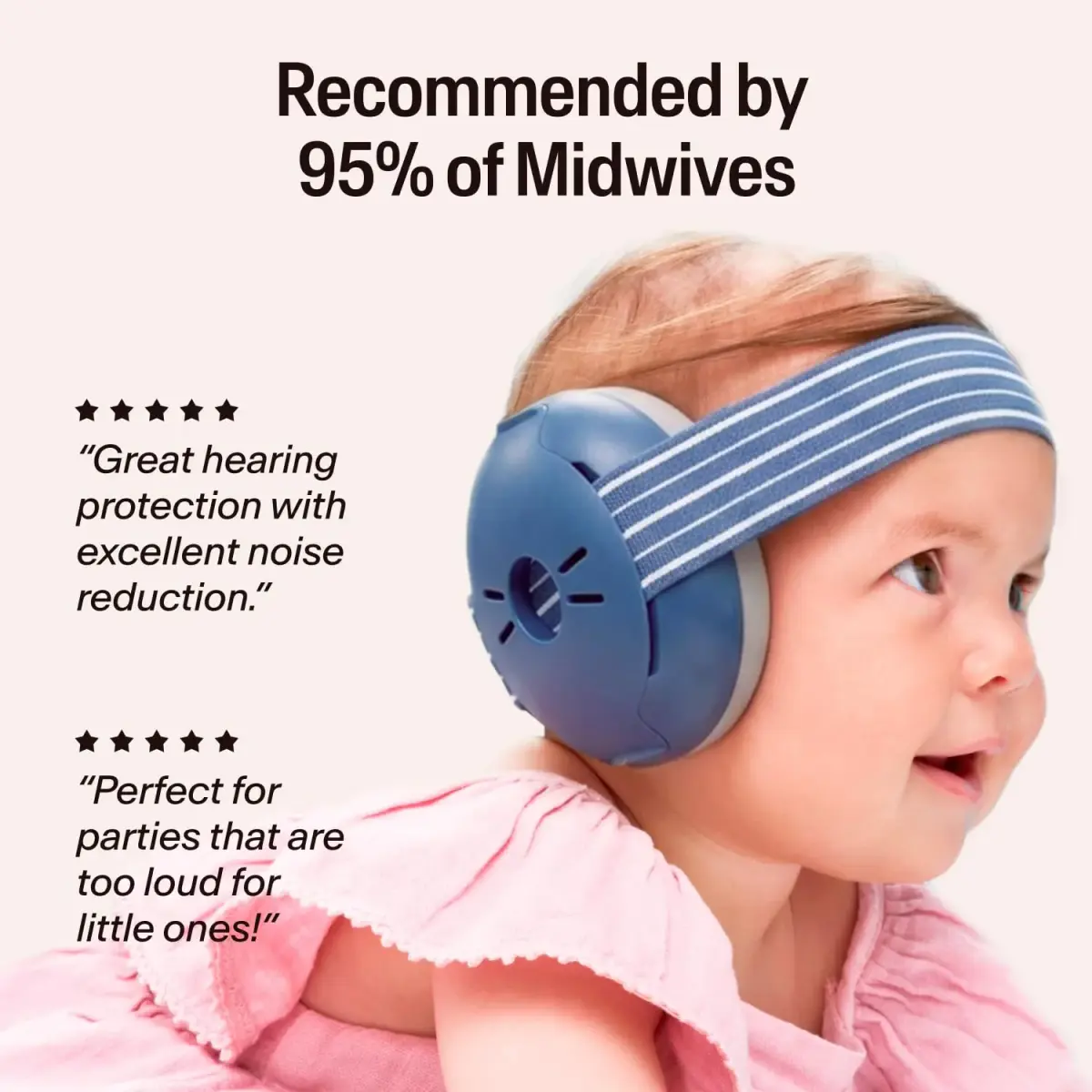 Alpine Muffy Baby Ear Muffs Noise Protection for Toddlers | 23 dB SNR (114g) | Denim Striped - view 4