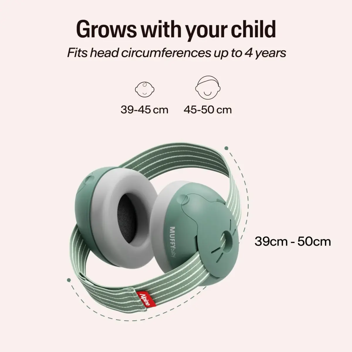 Alpine Muffy Baby Ear Muffs Noise Protection | Toddler Ear Protection Sage 114g (4oz) - view 5