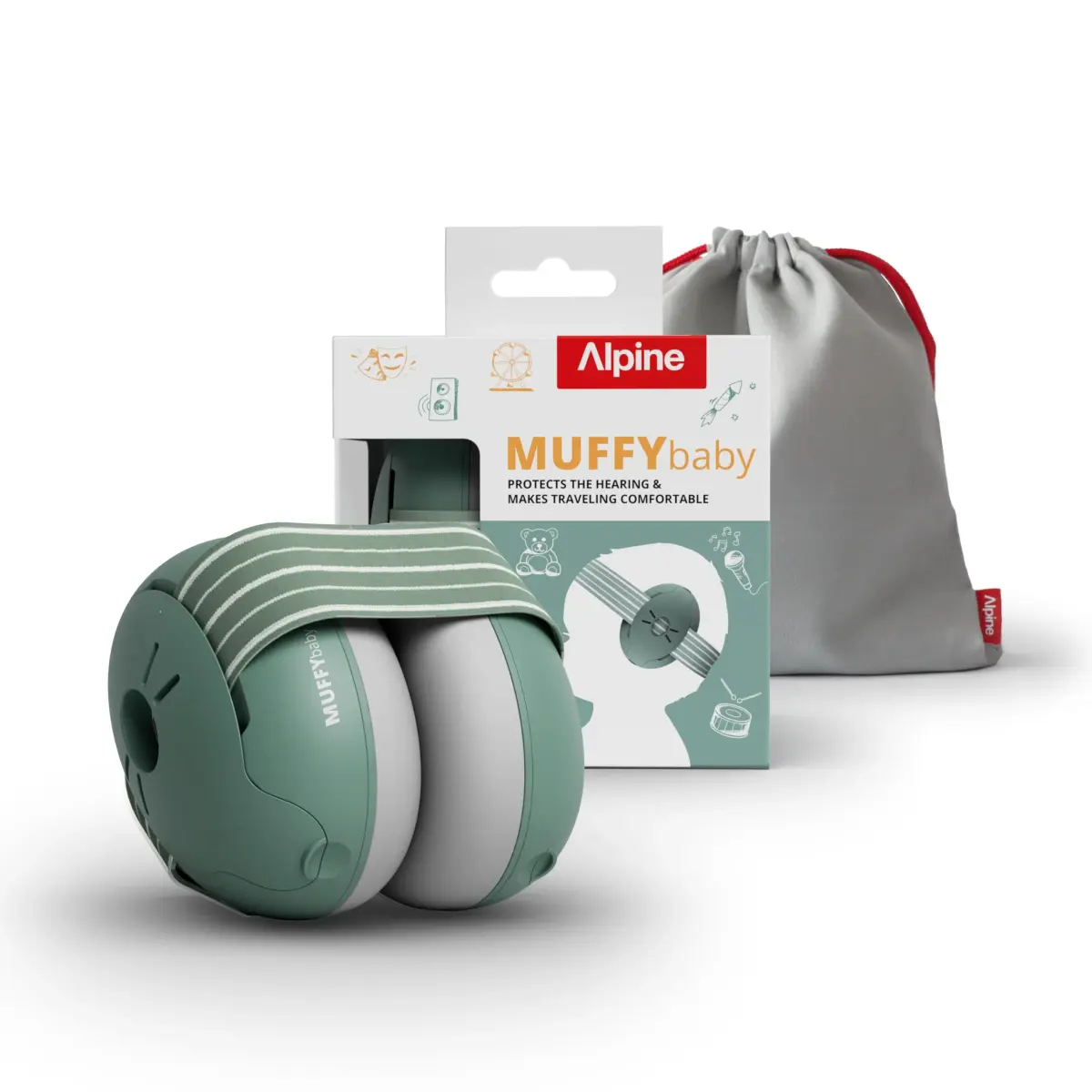 Alpine Muffy Baby Ear Muffs Noise Protection | Toddler Ear Protection Sage 114g (4oz) - main product image