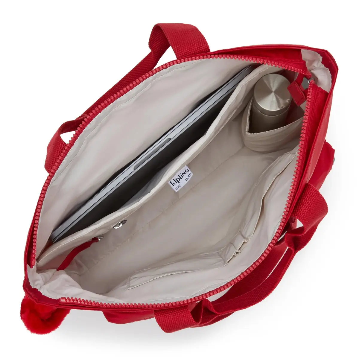 Kipling Women's India Tote Bag Ruby Red | Laptop Compartment, Trolley Sleeve, 25L Capacity - view 3