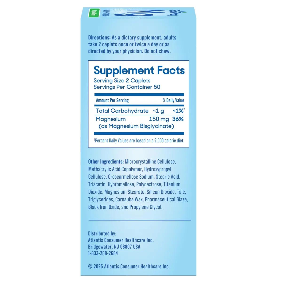 SlowMag Magnesium Glycinate Caplets 100 Count | Slow-Release Calm & Stress Support - view 7