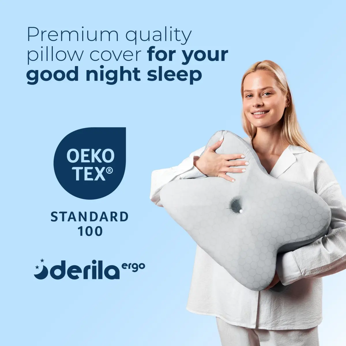 Derila Ergo Thermal Pillow Cover for Cervical Neck Pillow 54cm x 36cm x 12cm | Cooling Fabric for Better Sleep - view 8