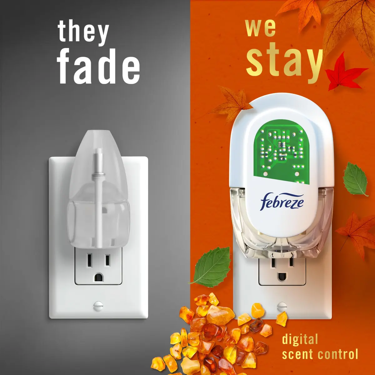 Febreze Fade Defy Plug Air Freshener Refill, Crisp Fall Breeze Scent, 3.5 Fl Oz (103ml) | Lasts 50 Days on Low - view 5