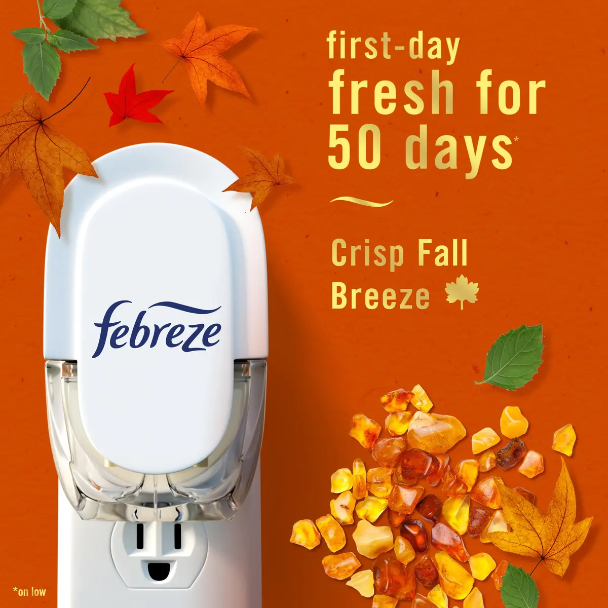 Febreze Fade Defy Plug Air Freshener Refill, Crisp Fall Breeze Scent, 3.5 Fl Oz (103ml) | Lasts 50 Days on Low - view 4
