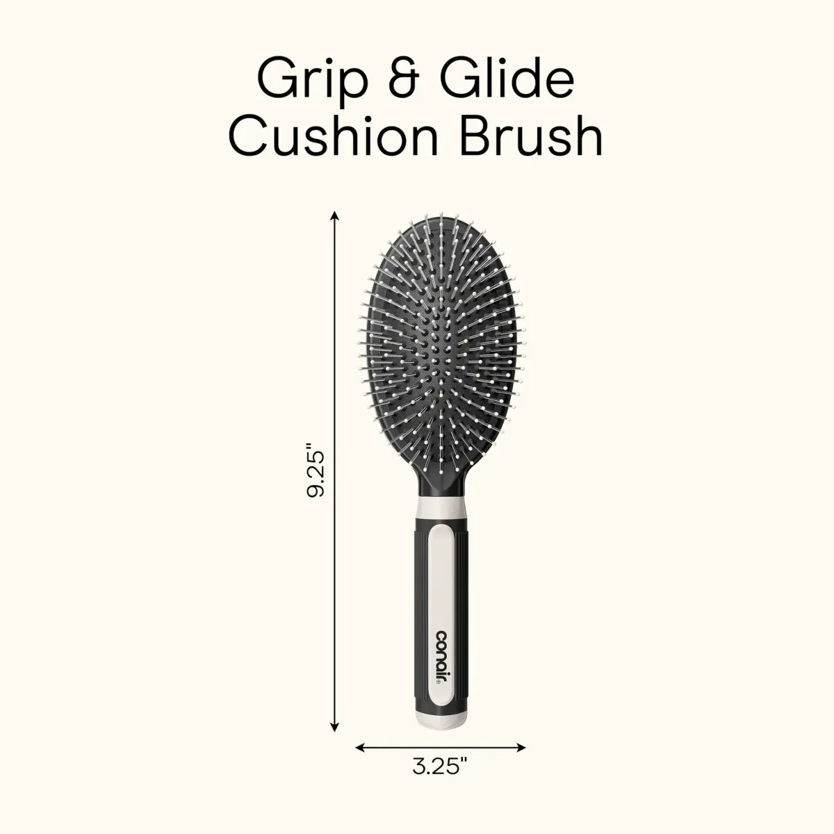 Conair Salon Results 3-Pack Hair Brushes with Metal Bristles & Cushion Base, Black | Detangling & Smoothing for Thick, Curly Hair - view 8