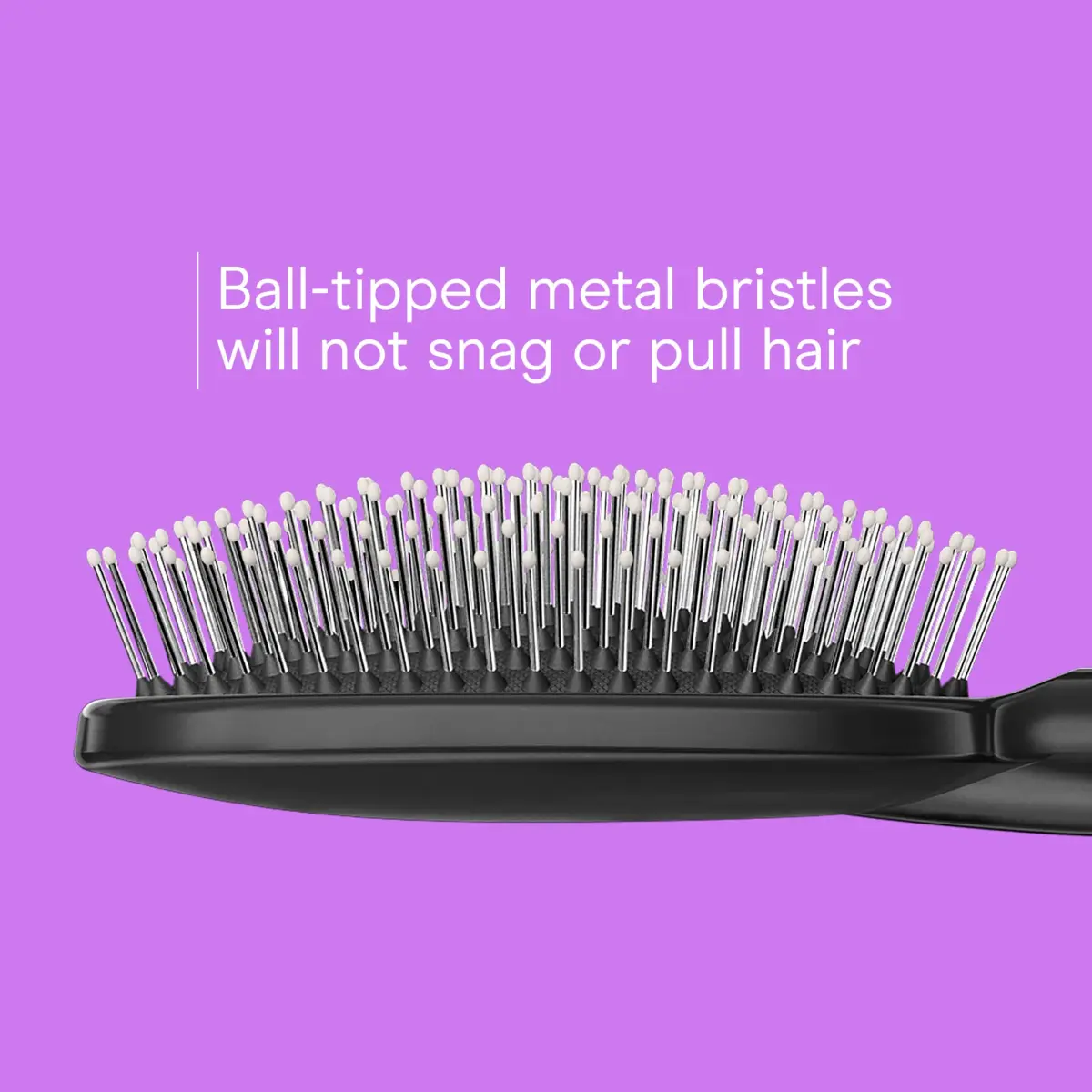 Conair Salon Results 3-Pack Hair Brushes with Metal Bristles & Cushion Base, Black | Detangling & Smoothing for Thick, Curly Hair - view 4