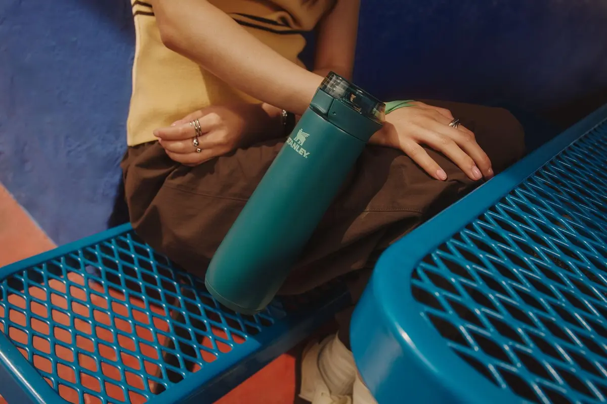 STANLEY Flowstate Spring Bottle, 20 oz, Blue Sky | Leakproof, Double-Wall Insulated, Recycled Steel - view 5