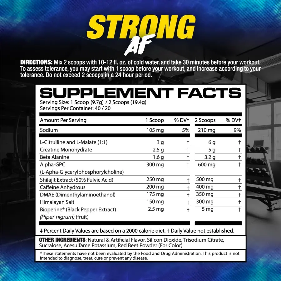 Maximum Human Performance Strong AF Pre-Workout 13.5oz | Muscle Building & Strength - view 4