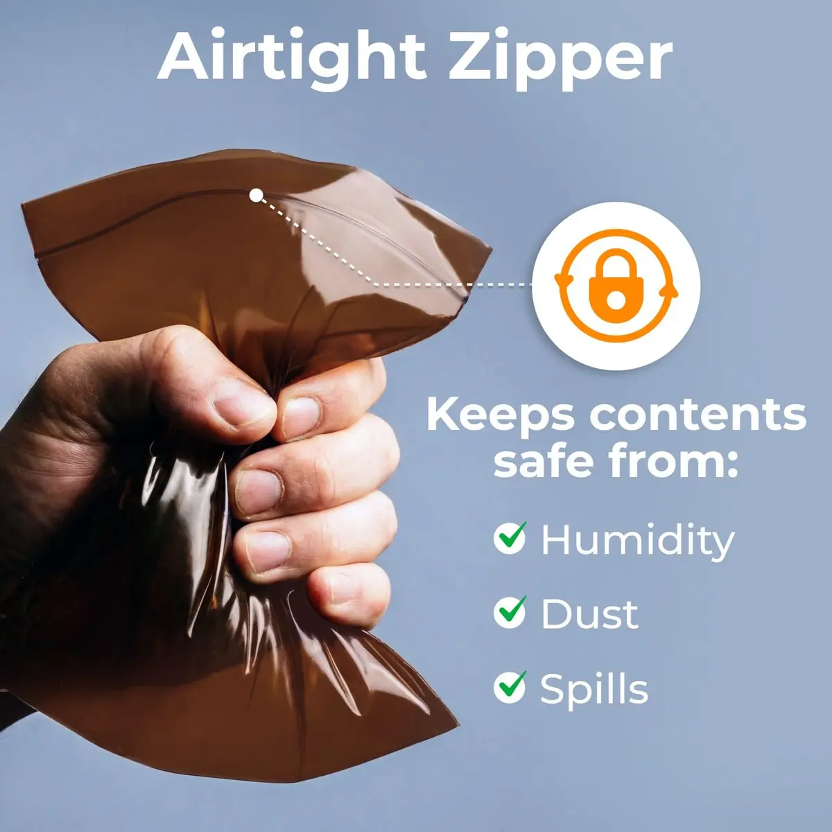 Keep N Store 5"x 8" UV Protective Amber Zip Bags | Heavy Duty 3 Mil Moisture-Resistant Storage - view 5