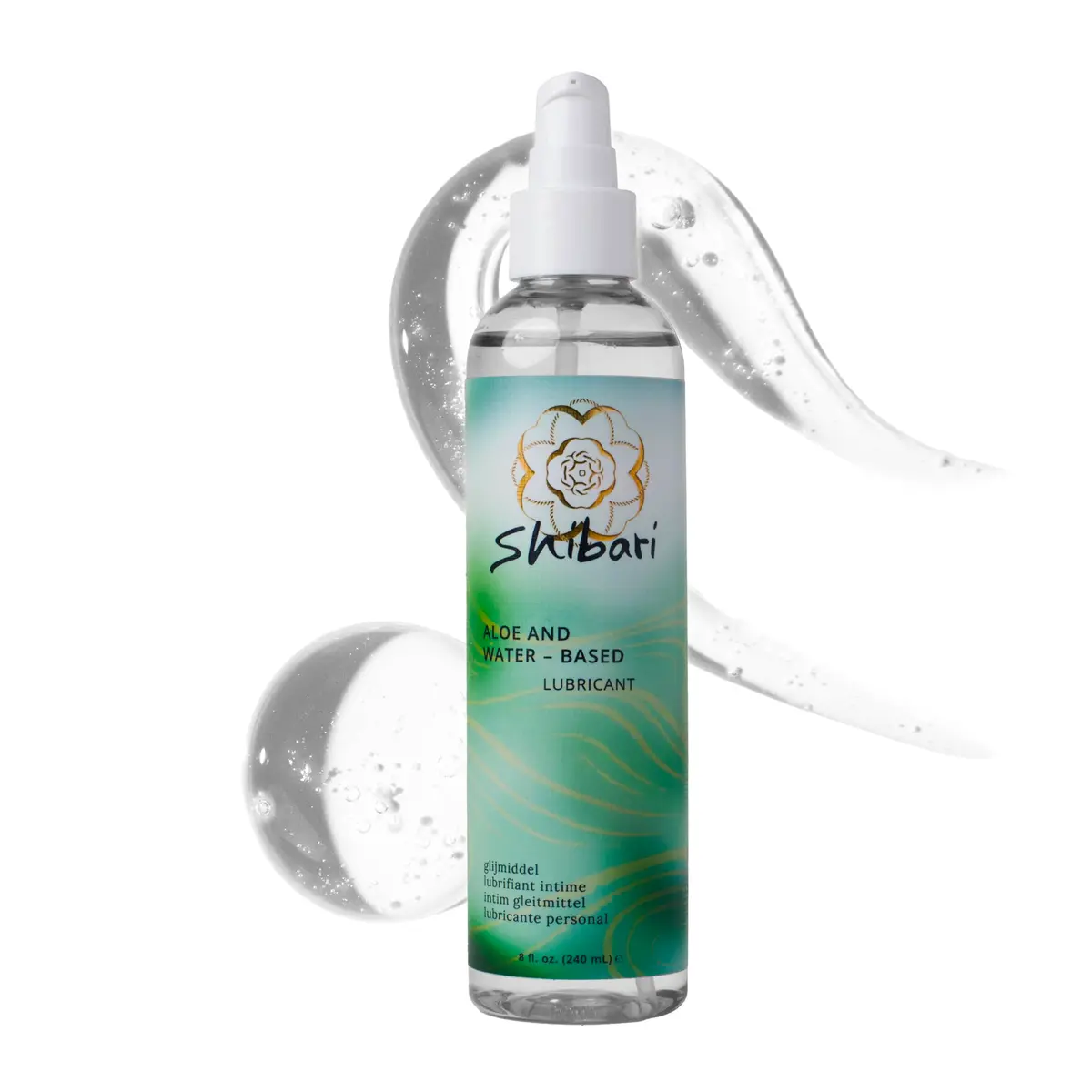 Shibari Water Based Aloe Lube, Personal Lubricant 237ml (8 Fl Oz) | Hydrating Glide with Aloe & Hyaluronic Acid - main product image