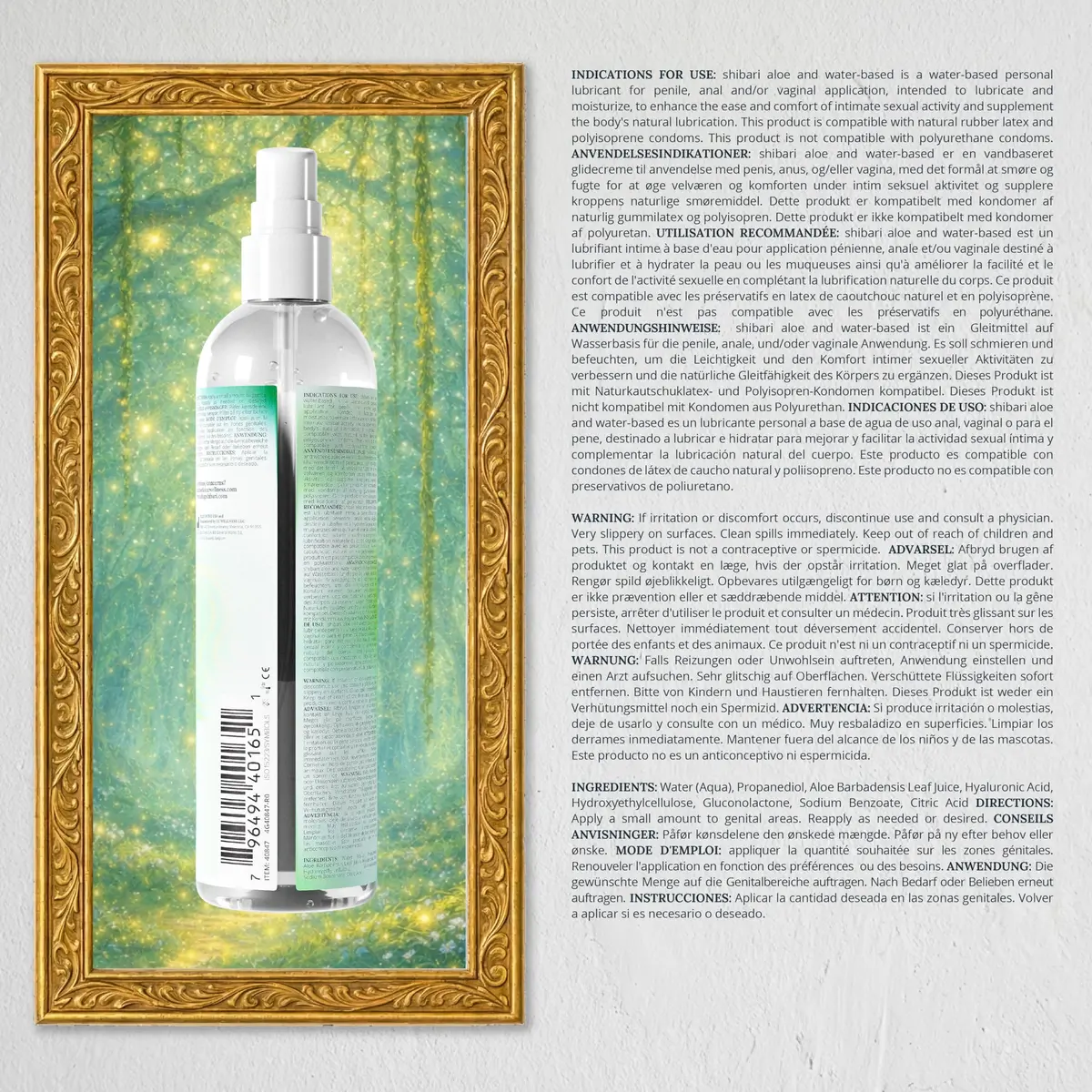Shibari Water Based Aloe Lube, Personal Lubricant 237ml (8 Fl Oz) | Hydrating Glide with Aloe & Hyaluronic Acid - view 8