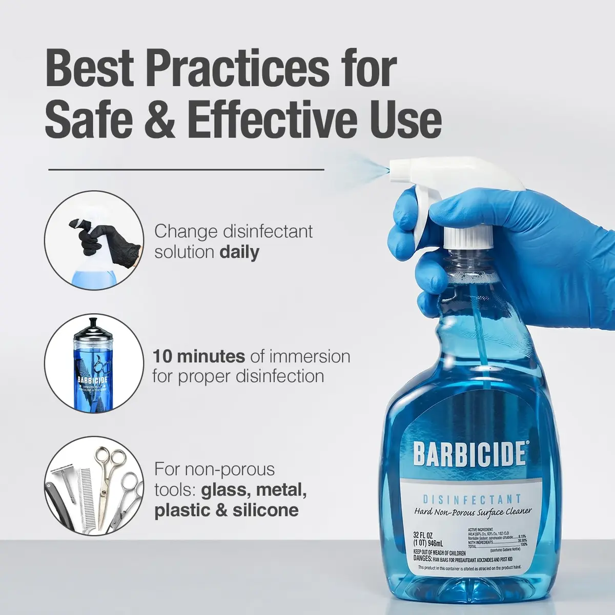 BARBICIDE Disinfectant Spray 2 oz | EPA Registered, Ready-to-Use, Professional Salon & Barber Tool Disinfectant - view 6