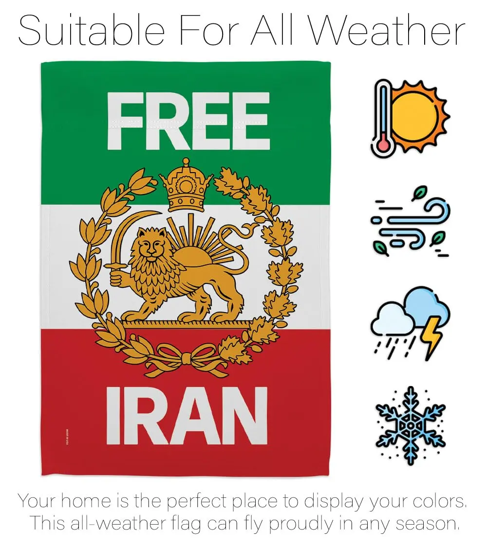 Iranian Flag Historic Lion & Sun Banner 13" x 18.5" | Support Iran Heritage - view 6