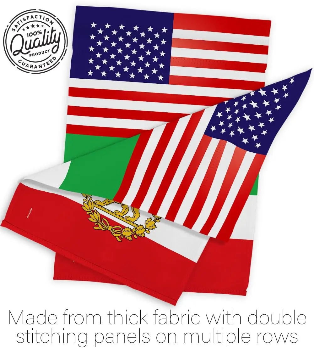 Iranian Flag USA Iran Lion Sun American Flag 13" x 18.5" | Historic Lion & Sun Emblem for Persian Heritage - view 7