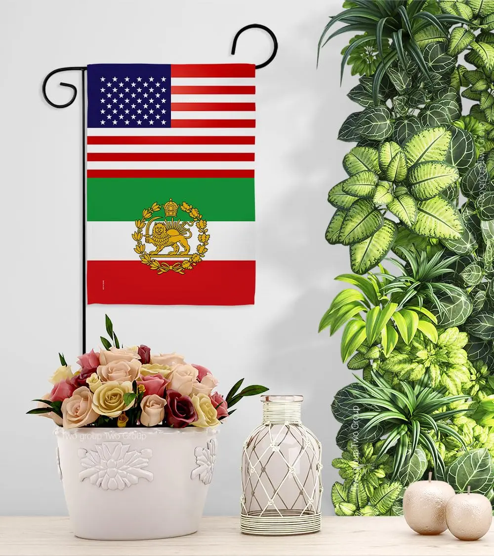 Iranian Flag USA Iran Lion Sun American Flag 13" x 18.5" | Historic Lion & Sun Emblem for Persian Heritage - view 9