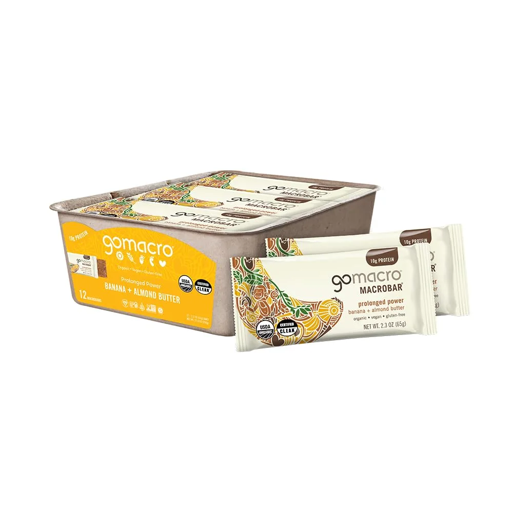 GoMacro MacroBar Organic Vegan Protein Bars Peanut Butter Chocolate Chip 2.1oz (60g) | Plant-Based Fuel for Active Lifestyles - main product image