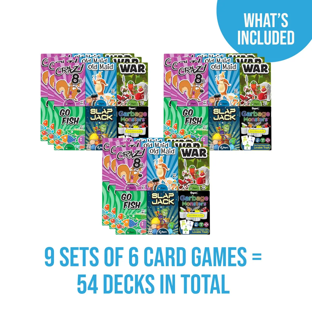 Regal Games Classic Card Games Set for Kids & Families - 54 Decks (6 Packs of 9 Games) | Educational & Fun for Ages 4+ - view 3