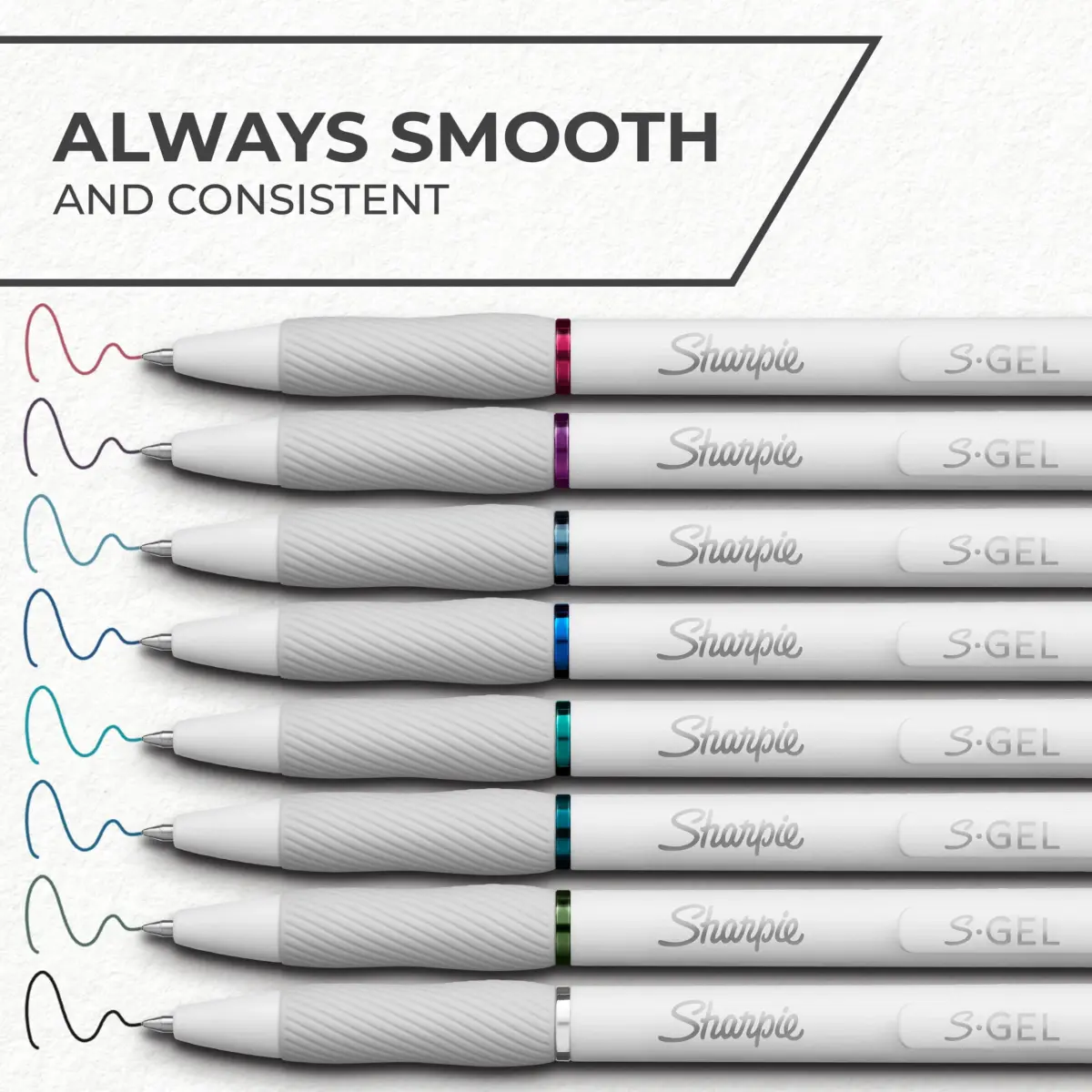 Sharpie S-Gel Pens, Pearl White Body, Fashion Barrel, Medium Point (0.7mm), Colorful Ink, 12 Count | Smooth Ink Flow Writing Instrument - view 3