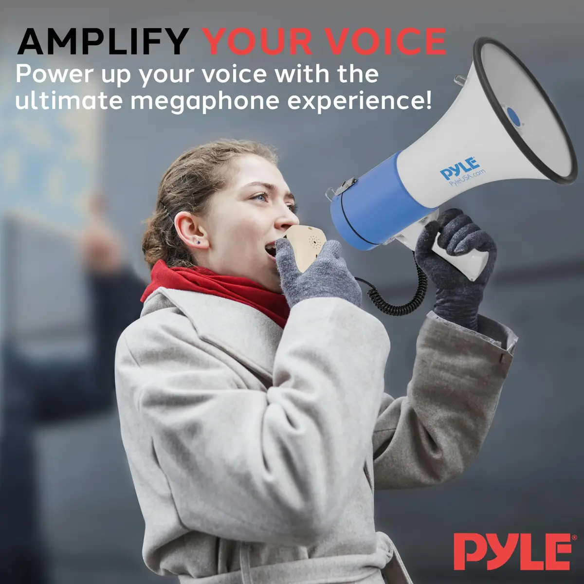 Pyle Portable Megaphone Speaker PA Bullhorn 50W | 1200 Yard Range, Siren, Adjustable Volume - view 6