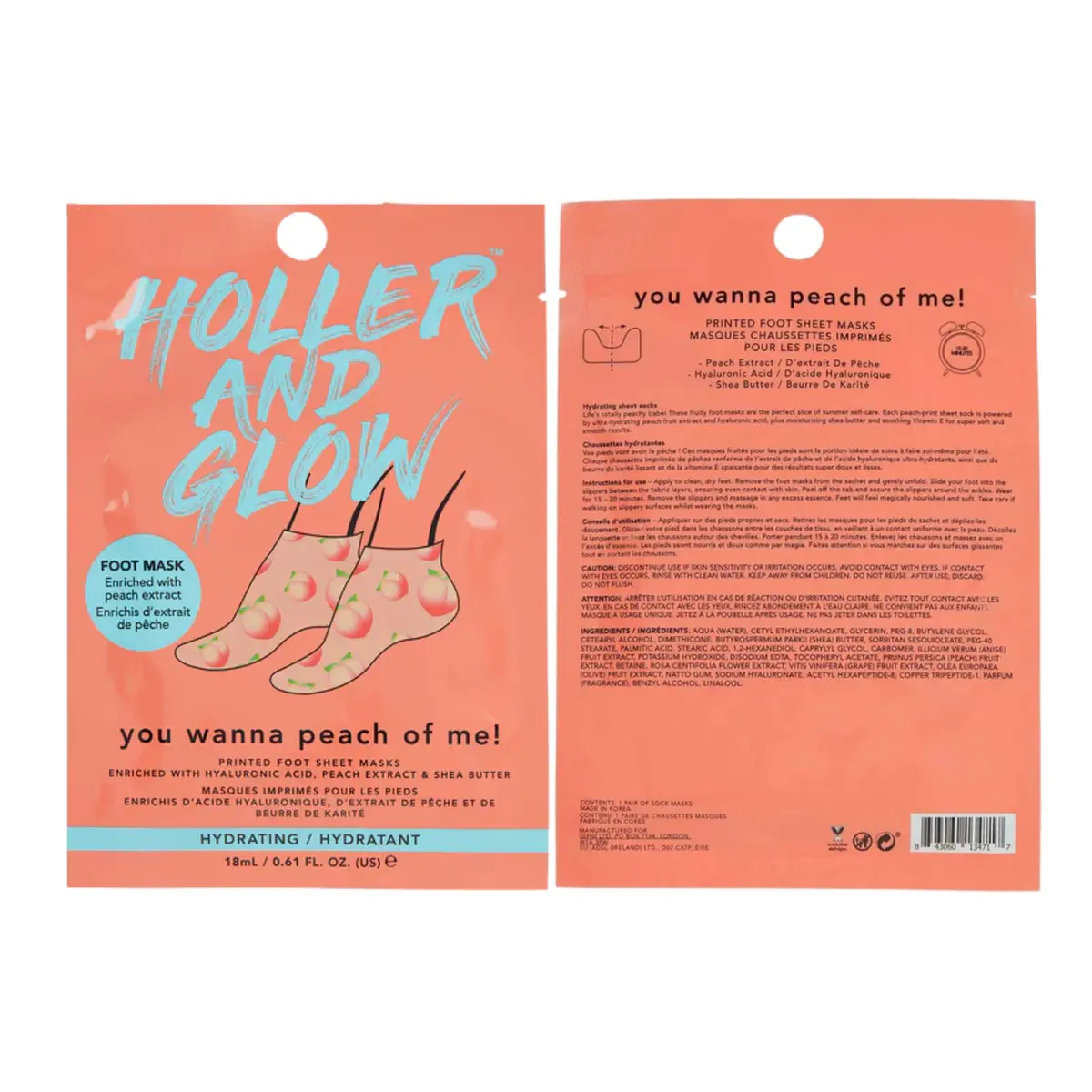 Holler & Glow Printed Foot Mask Variety Pack - Hydrating Socks, 6 Count | Fun Prints & Nourishing Ingredients - view 4