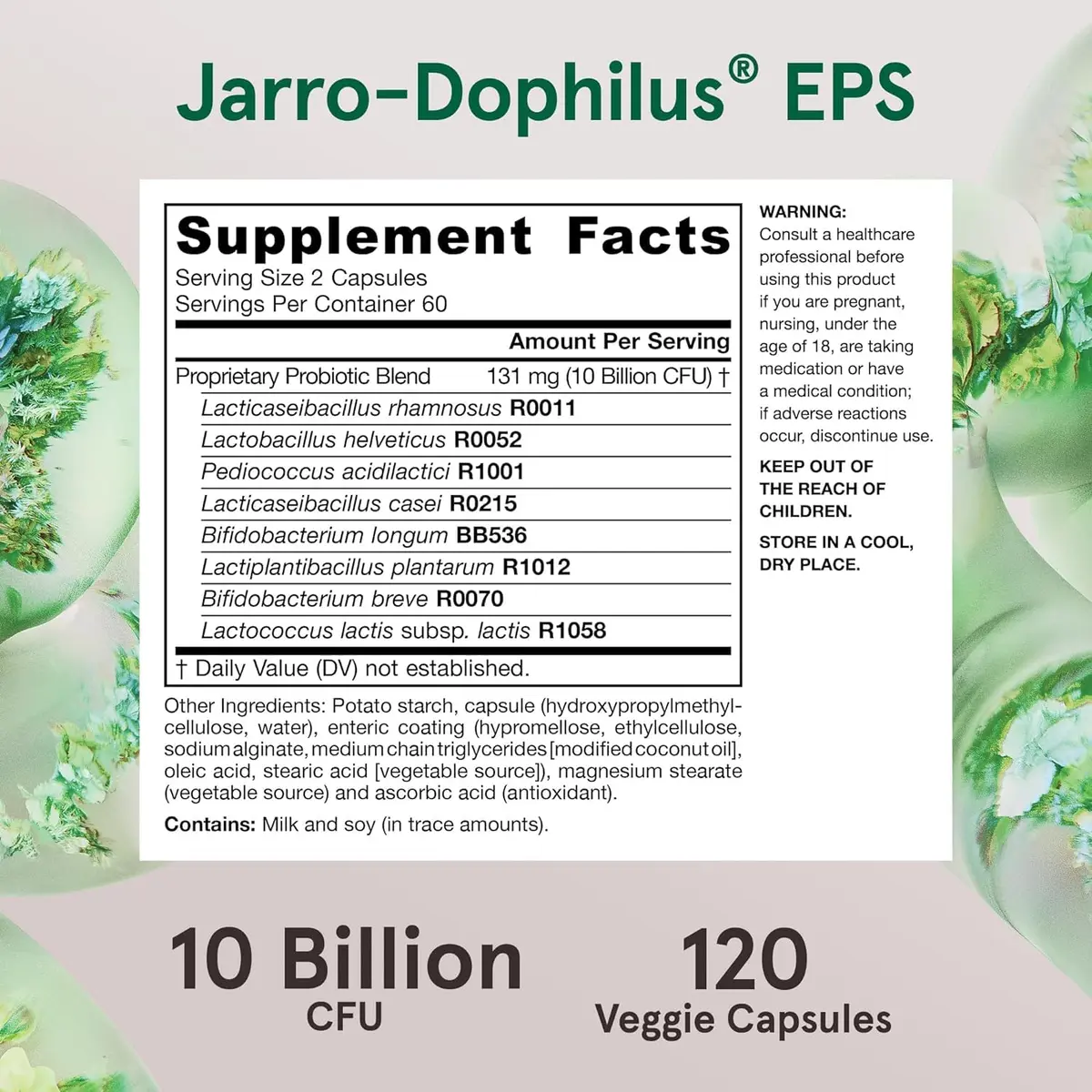 Jarrow Formulas Jarro-Dophilus EPS Probiotic Capsules 240 Count (120 Count Pack of 2) | Digestive Health Support with 10 Billion CFU - view 6
