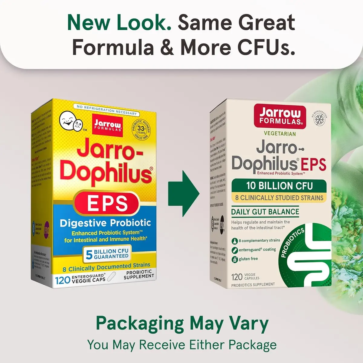 Jarrow Formulas Jarro-Dophilus EPS Probiotic Capsules 240 Count (120 Count Pack of 2) | Digestive Health Support with 10 Billion CFU - view 2