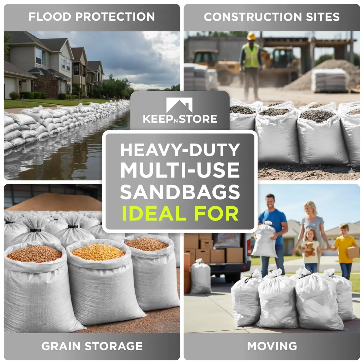 Keep N Store Heavy Duty Sand Bags Pack of 24 | Flood Control & Utility (70-120 chars) - view 9