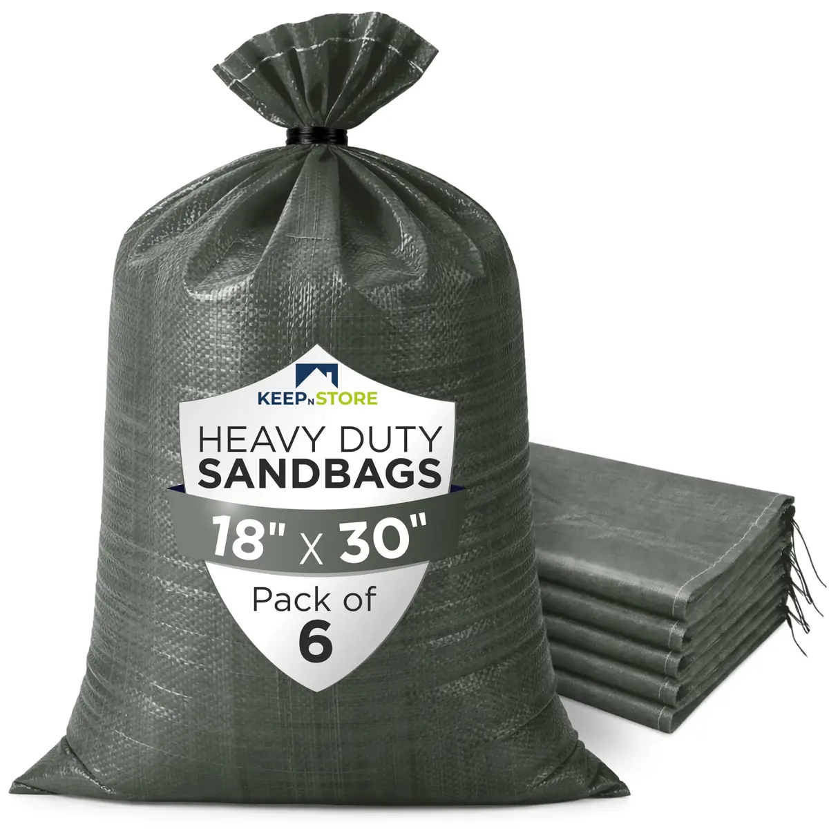 Keep N Store Heavy Duty Sand Bags Pack of 6 | Flood Control & Weight Stabilization (70-120 chars) - main product image