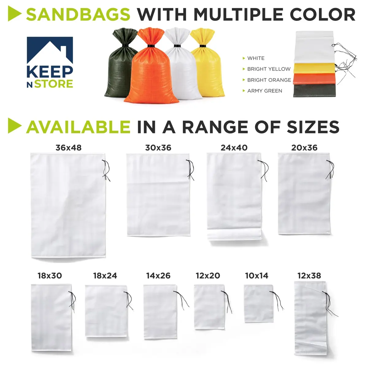 Keep N Store Heavy Duty Sand Bags Pack of 12 | Flood Control & Heavy Load Support (70-120 chars) - view 3