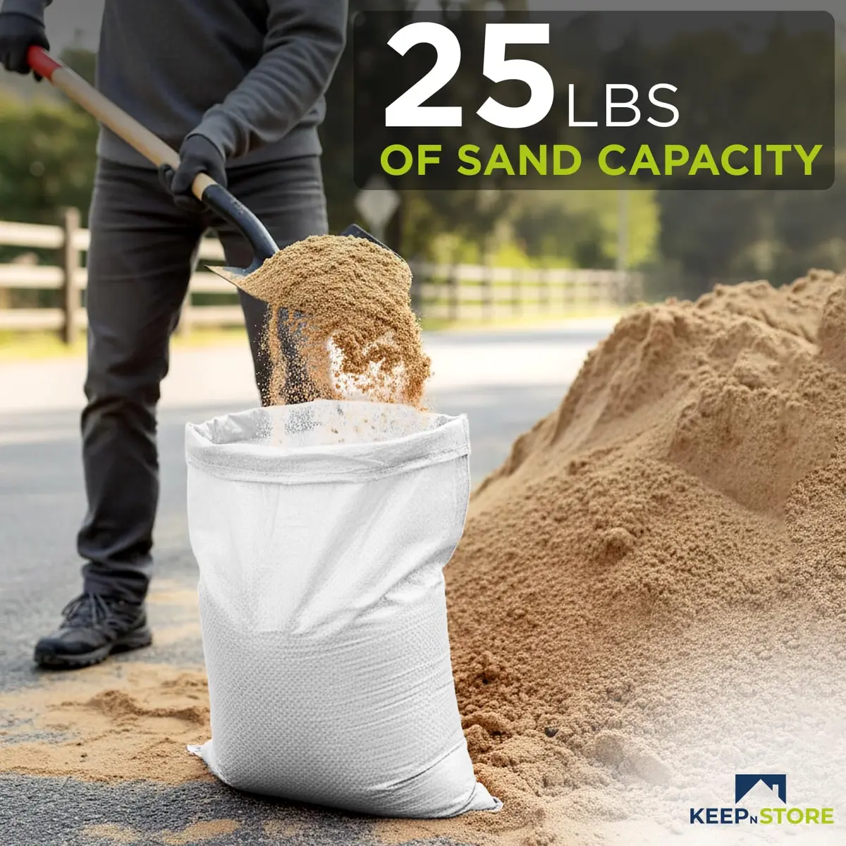 Keep N Store Heavy Duty Sand Bags Pack of 10, 12x20 inches (30.48x50.8 cm) | Flood Control & Weight Stabilization - view 4