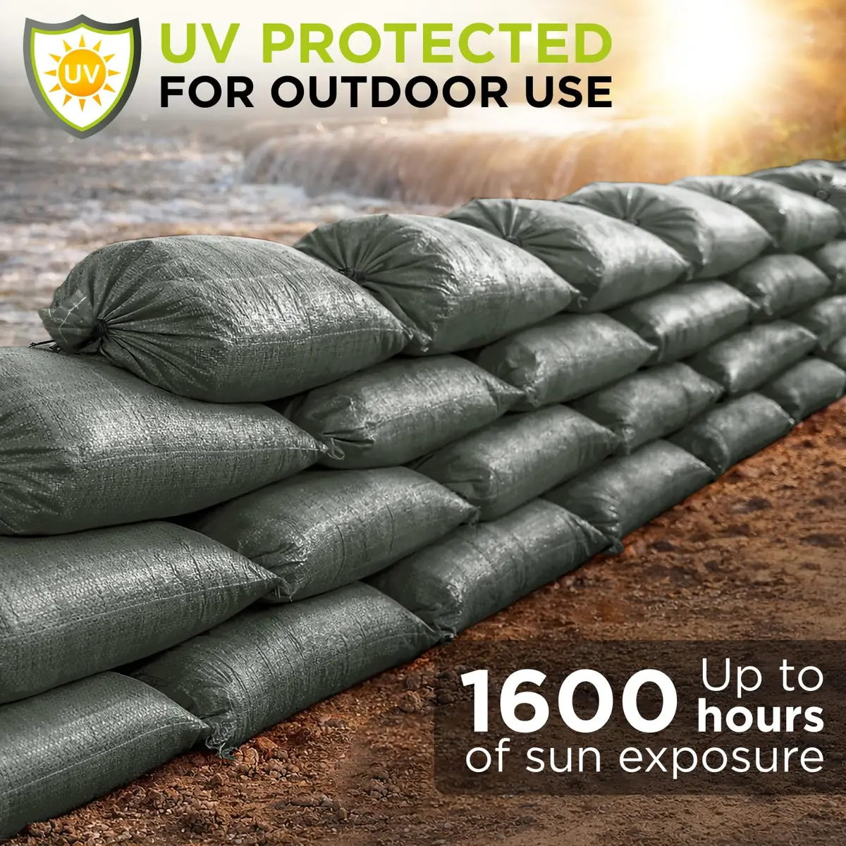 Keep N Store Heavy Duty Sand Bags Pack of 10, Army Green 24x40 inches | UV Protection 1600 Hours - view 5