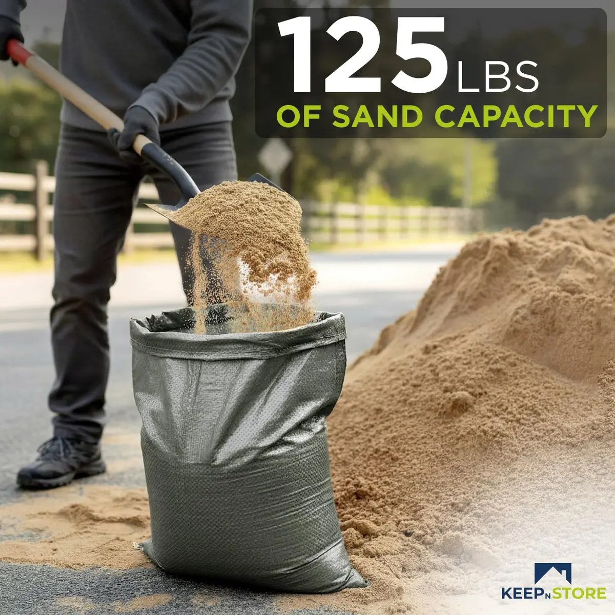 Keep N Store Heavy Duty Sand Bags Pack of 10, Army Green 24x40 inches | UV Protection 1600 Hours - view 4