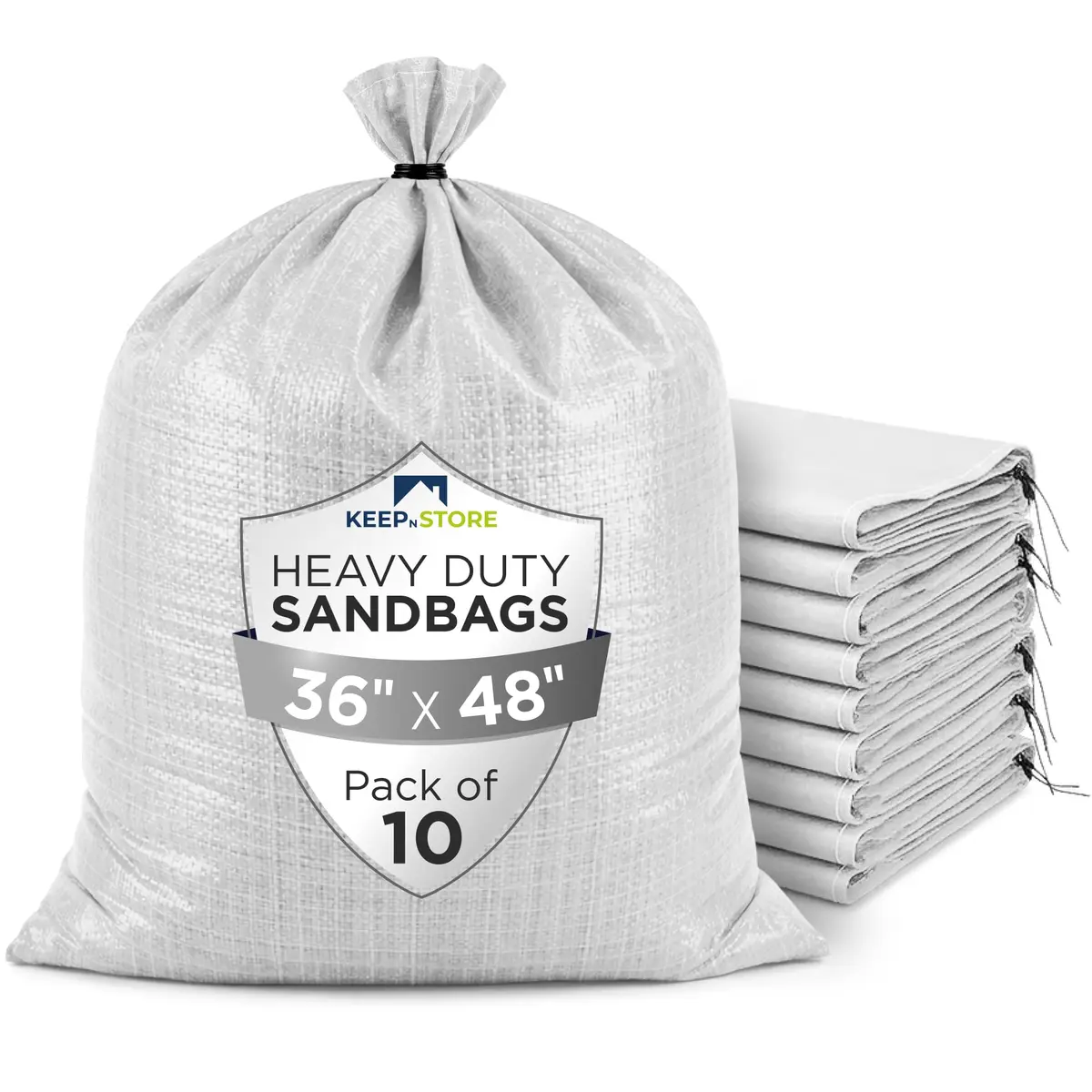 Keep N Store Heavy Duty Sand Bags Pack of 10, 36x48 inches (91.44x121.92 cm) | Flood Control & Weight Bags - main product image