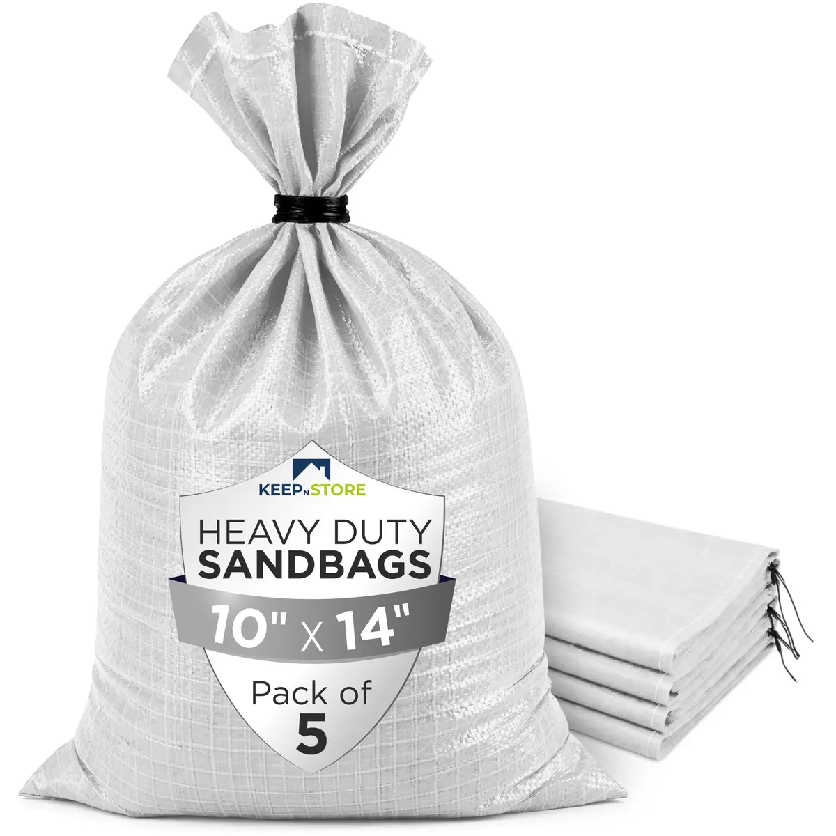 Keep N Store Heavy Duty Sand Bags Pack of 5, 10x14 inches (25.4x35.6 cm) | UV Protection, Flood Control - main product image