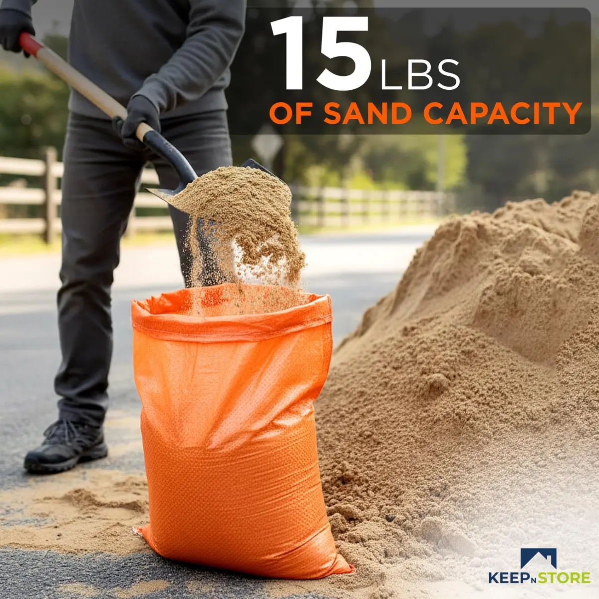 Keep N Store Heavy Duty Sand Bags Pack of 3, 10x14 inches (25.4x35.6 cm) — UV Resistant Woven Polypropylene for Flood Control & Weight - view 4